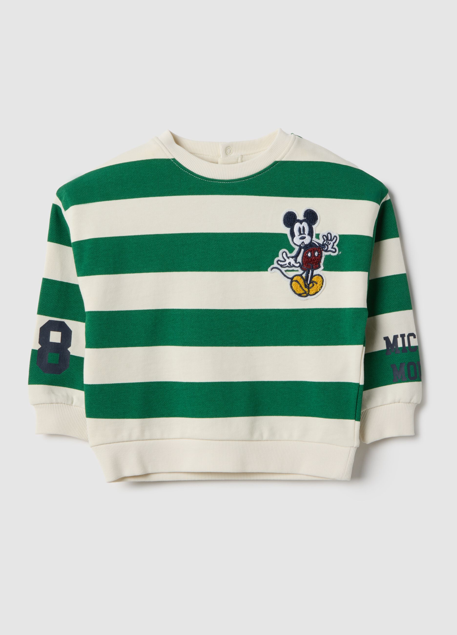 Kid's regular fit multicolour striped pure cotton sweatshirt with print