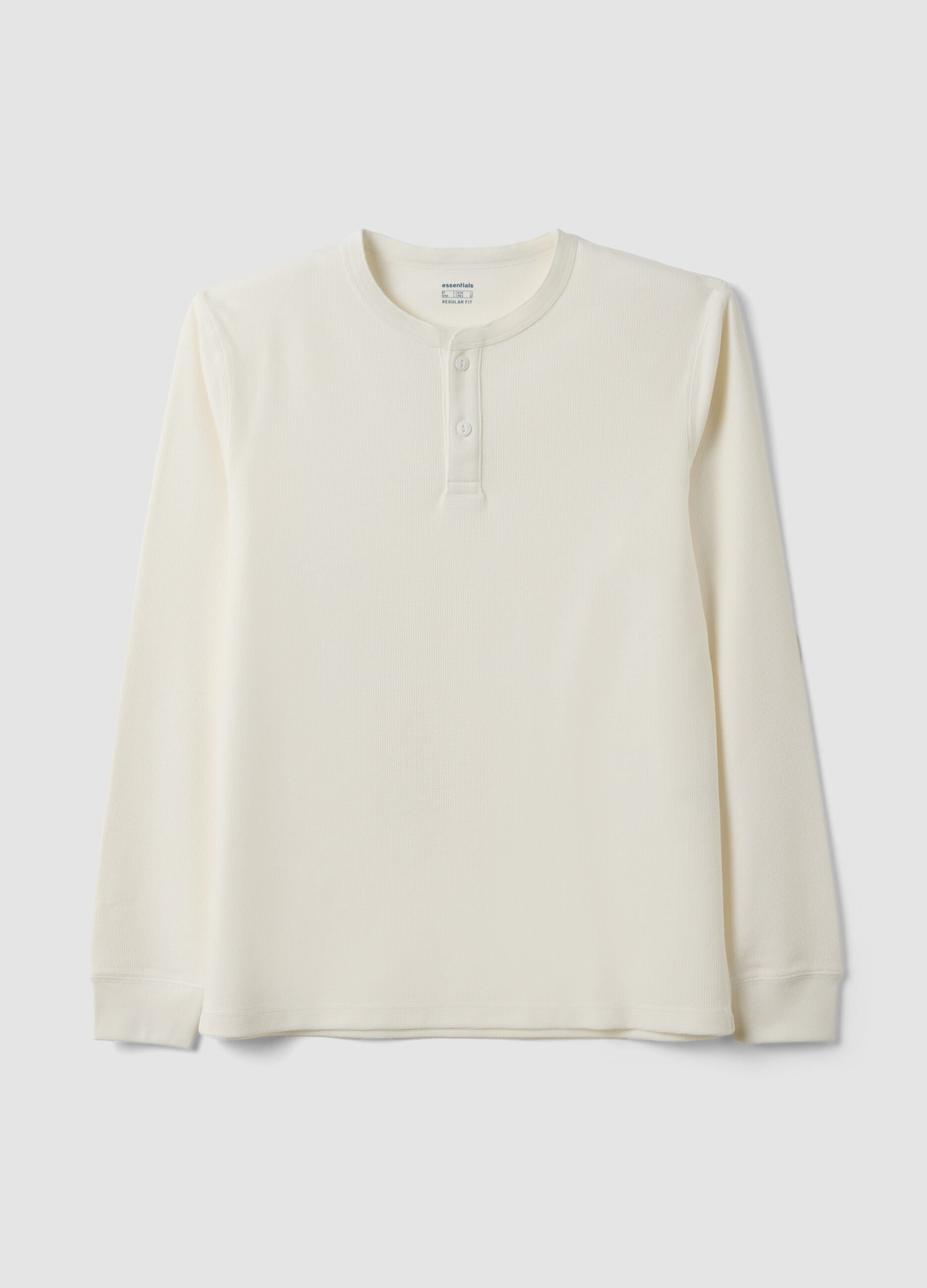 White regular-fit honeycomb viscose-blend T-shirt
