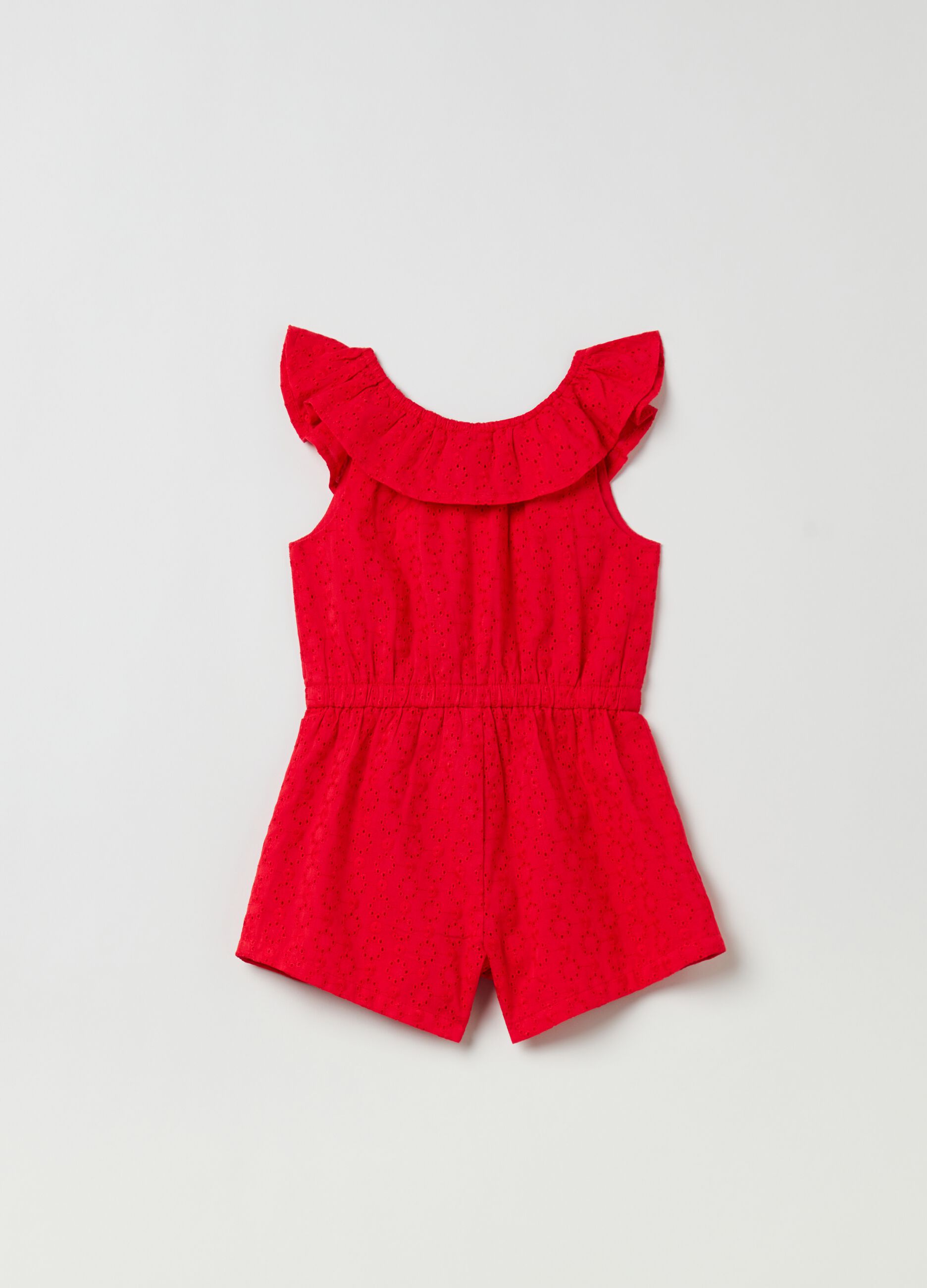 Broderie anglaise cotton romper suit