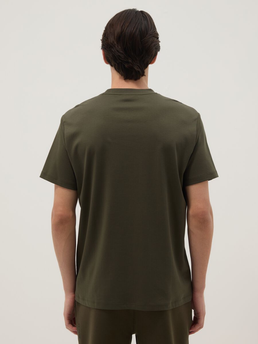 Green crew neck T-shirt in pure cotton regular fit_3