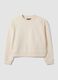 White cotton-blend crew-neck sweatshirt, regular fit_0