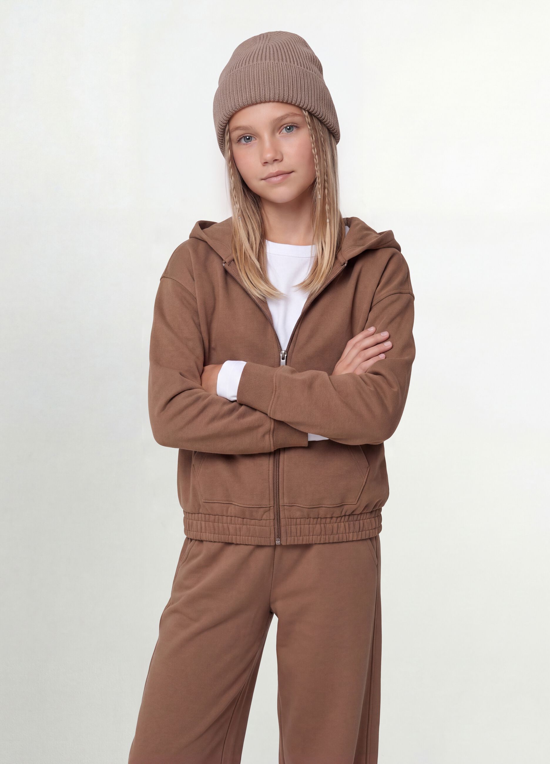 Brown organic cotton hoodie