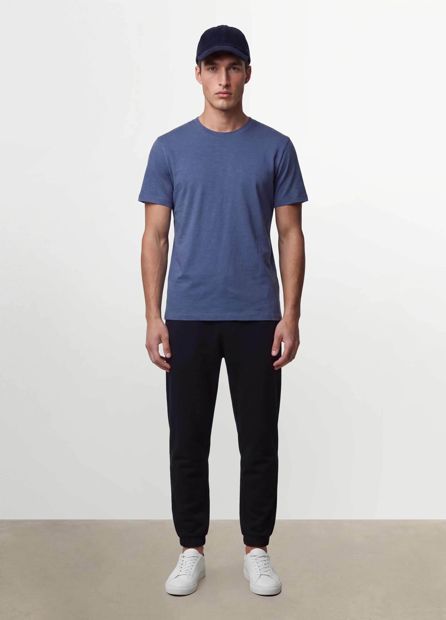 Purple pure cotton regular-fit short-sleeve T-shirt