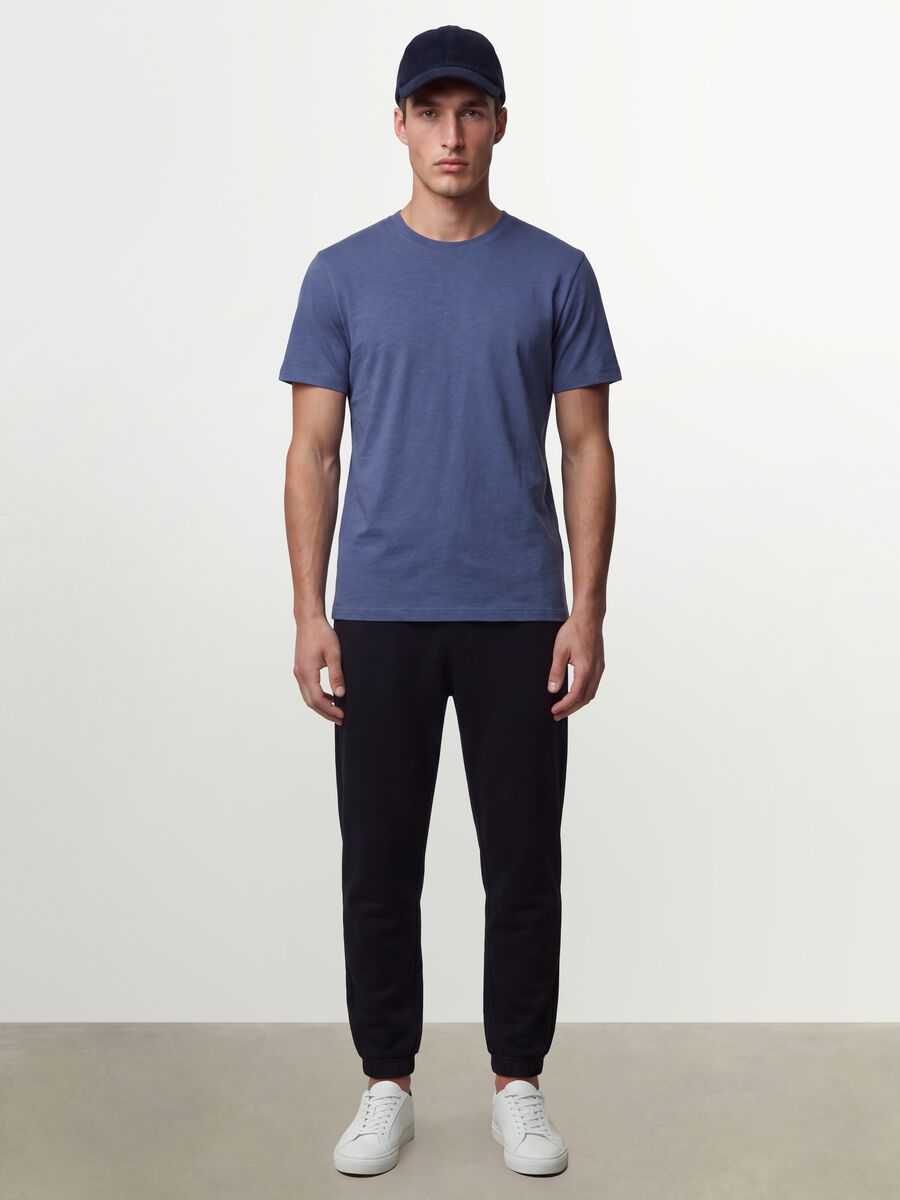 Purple pure cotton regular-fit short-sleeve T-shirt_2