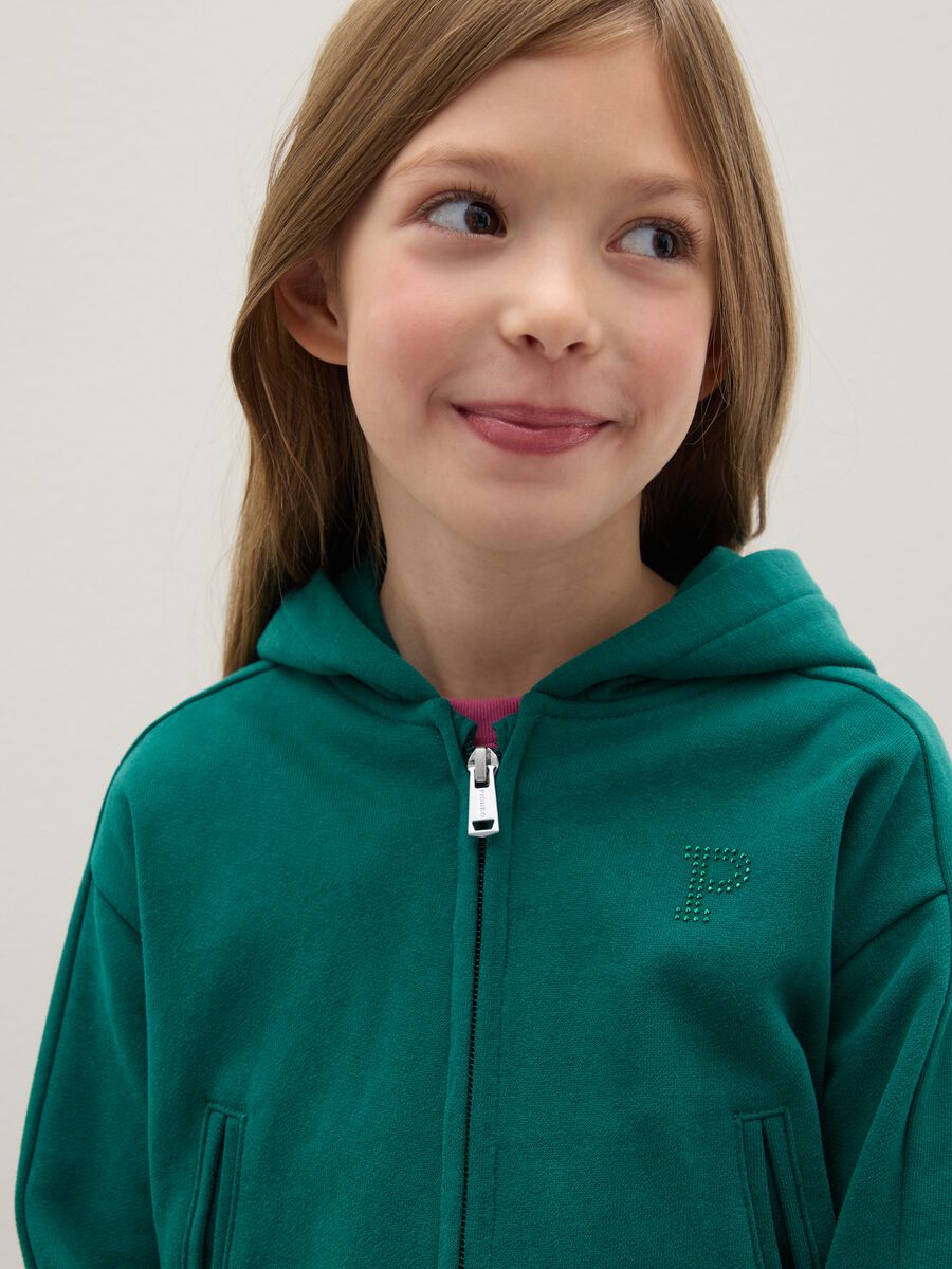 Girls' pure cotton green sweatshirt regular fit_0