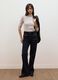 Beiges T-Shirt aus Lyocell und Stretchwolle mit Stehkragen, Regular Fit_0