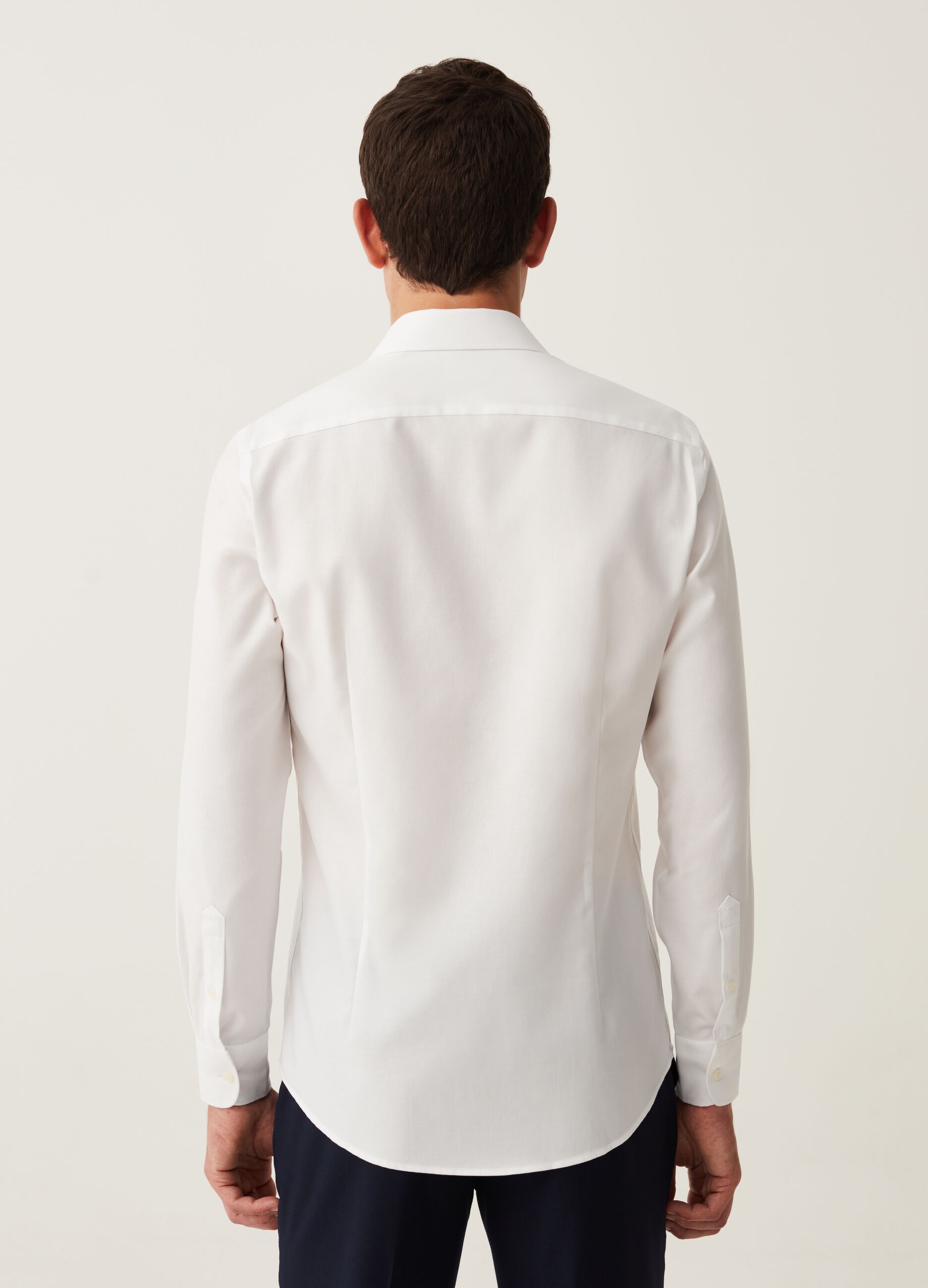 Slim-fit no-iron shirt in Oxford cotton_2