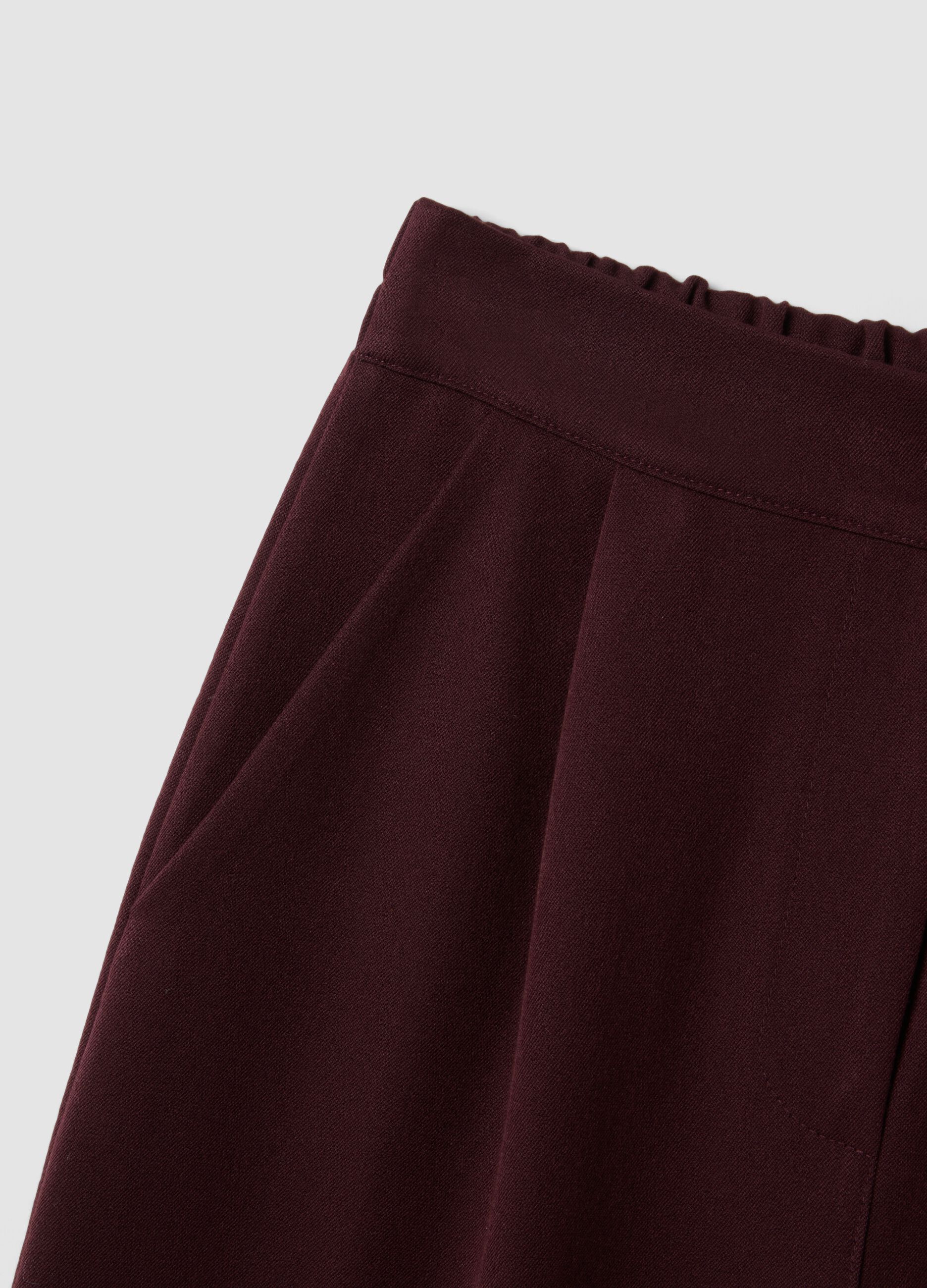 Red regular-fit stretch viscose-blend trousers