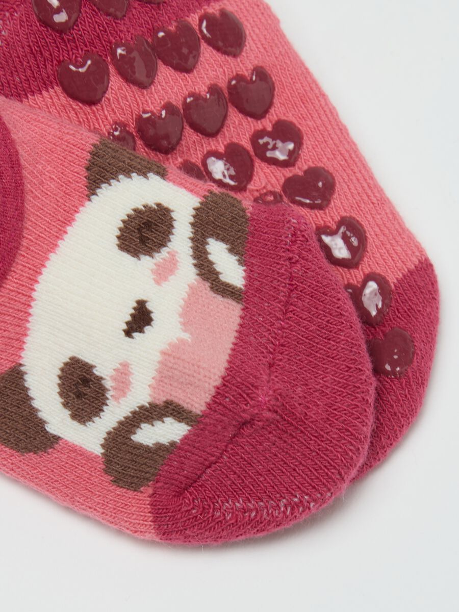Multicoloured cotton blend baby girl non-slip socks_0