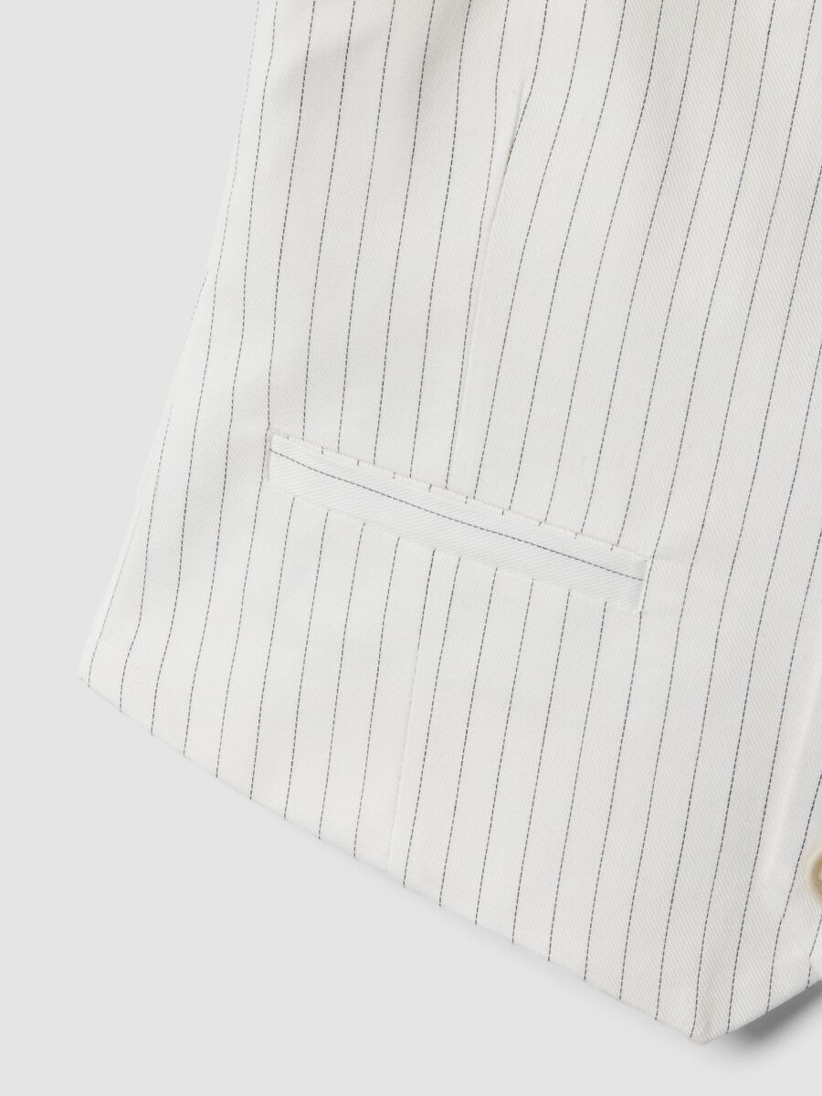 White pinstripe pure cotton waistcoat_3