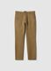 Brown slim fit stretch cotton chino trousers_4