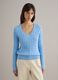 Azure cotton pullover in regular fit with cable knit design_0