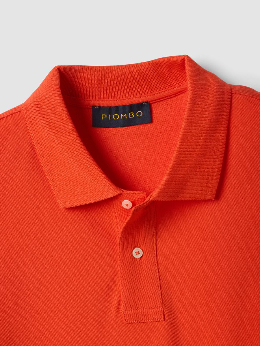 Orange short sleeve pure cotton polo shirt regular fit_5