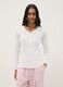 White pure cotton nightshirt regular fit with henley collar_0