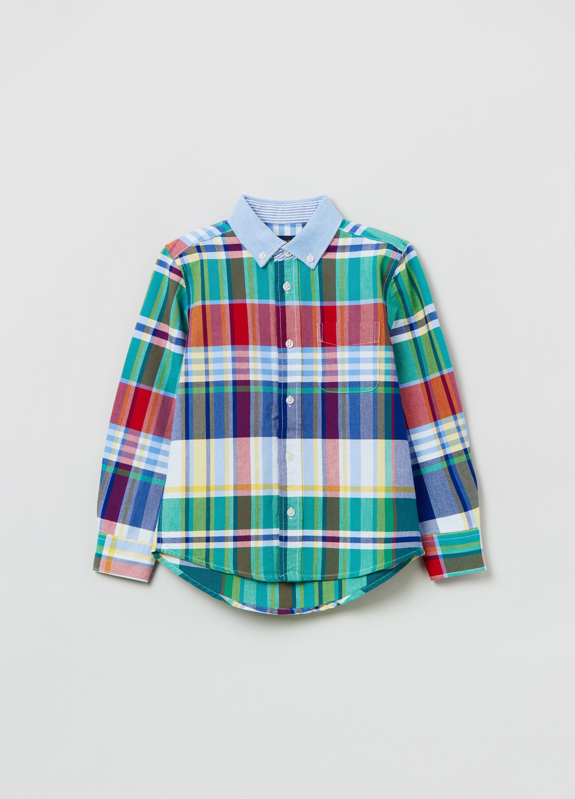 Check pattern cotton shirt_0
