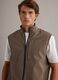 Ultra-light brown regular fit gilet with full zip_0