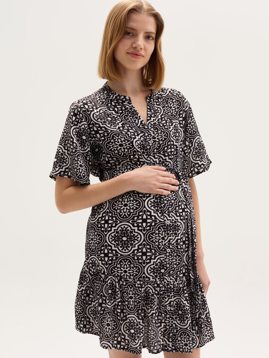 Maternity shirt dress with print_0