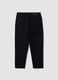 Black straight-leg stretch cotton twill trousers_1