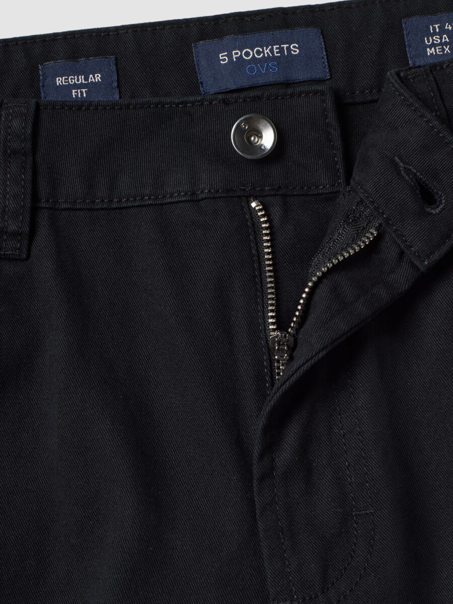 Black pure cotton five-pocket trousers_6