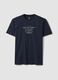 Blaues Kurzarm-T-Shirt aus reiner Baumwolle, Regular Fit_4