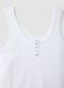 White pure cotton regular fit T-shirt with henley neck_5