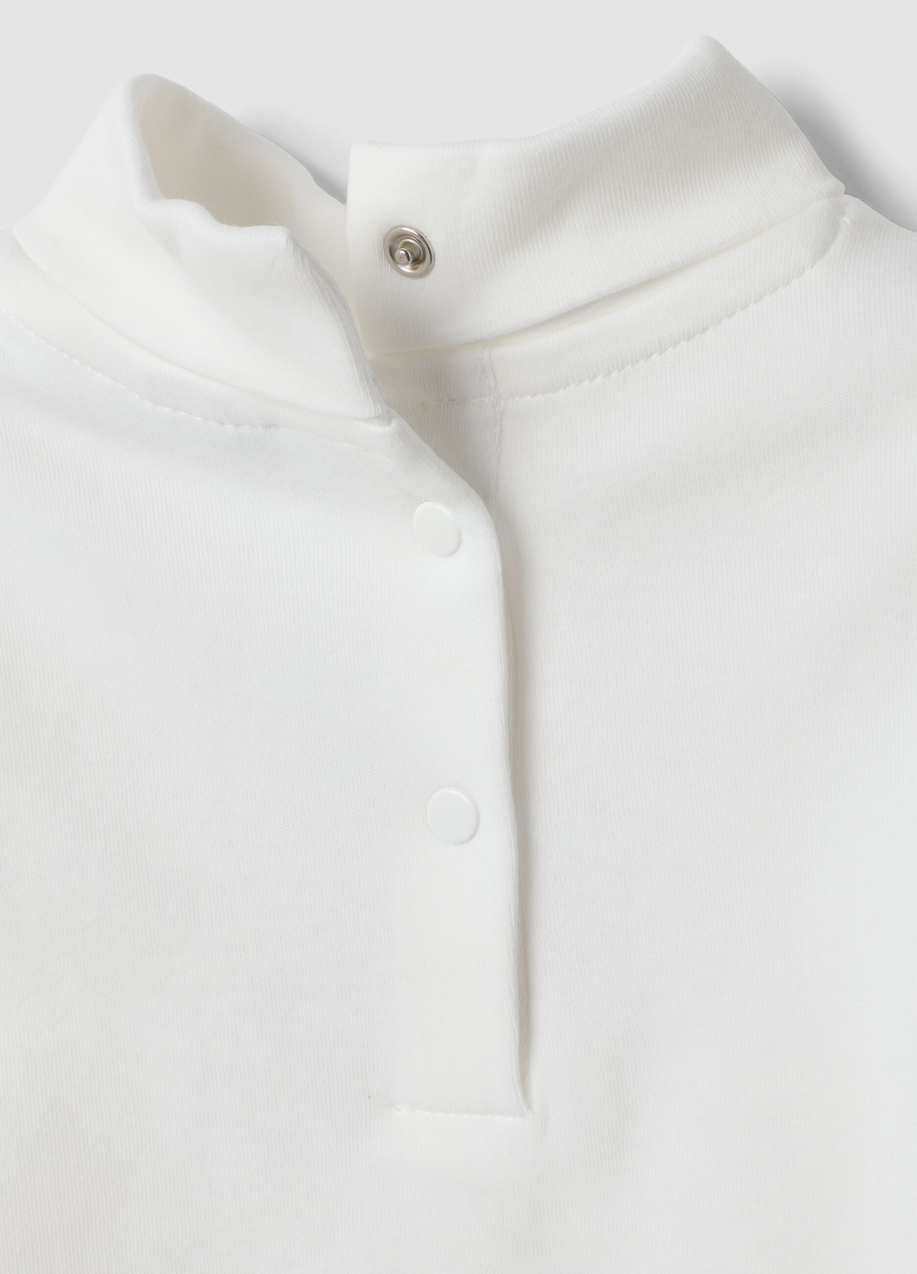 White organic cotton T-shirt with floral print