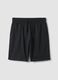 Black Regular Fit Cotton Blend Bermuda Shorts_4