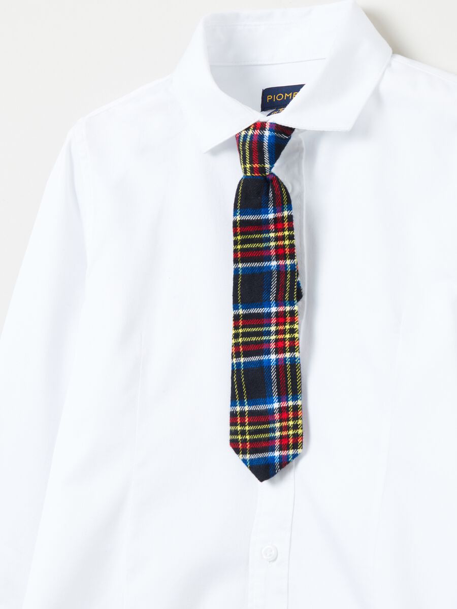 Camisa con corbata con estampado tartán_2
