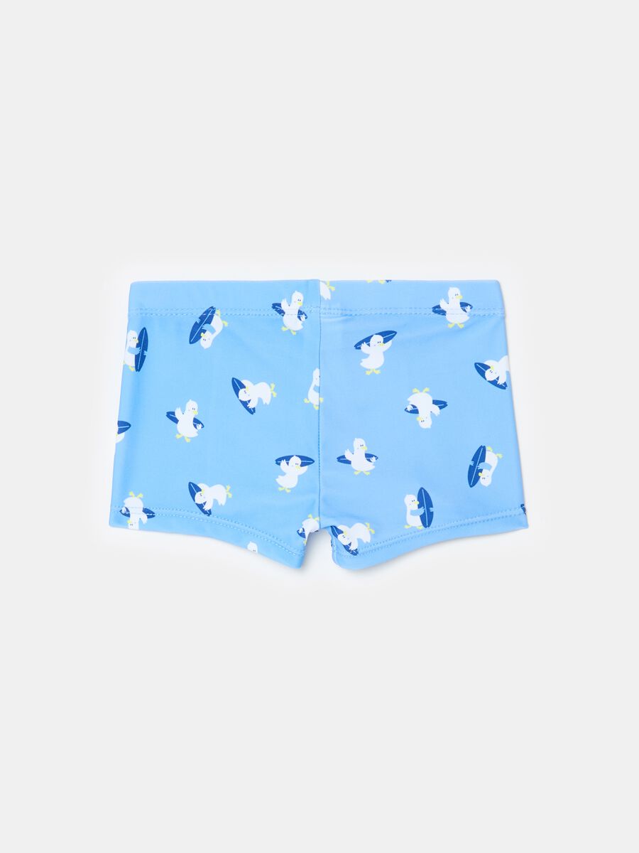 Swimming trunks with seagull print_1