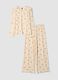 Cream-white stretch fabric crew-neck pyjamas_4