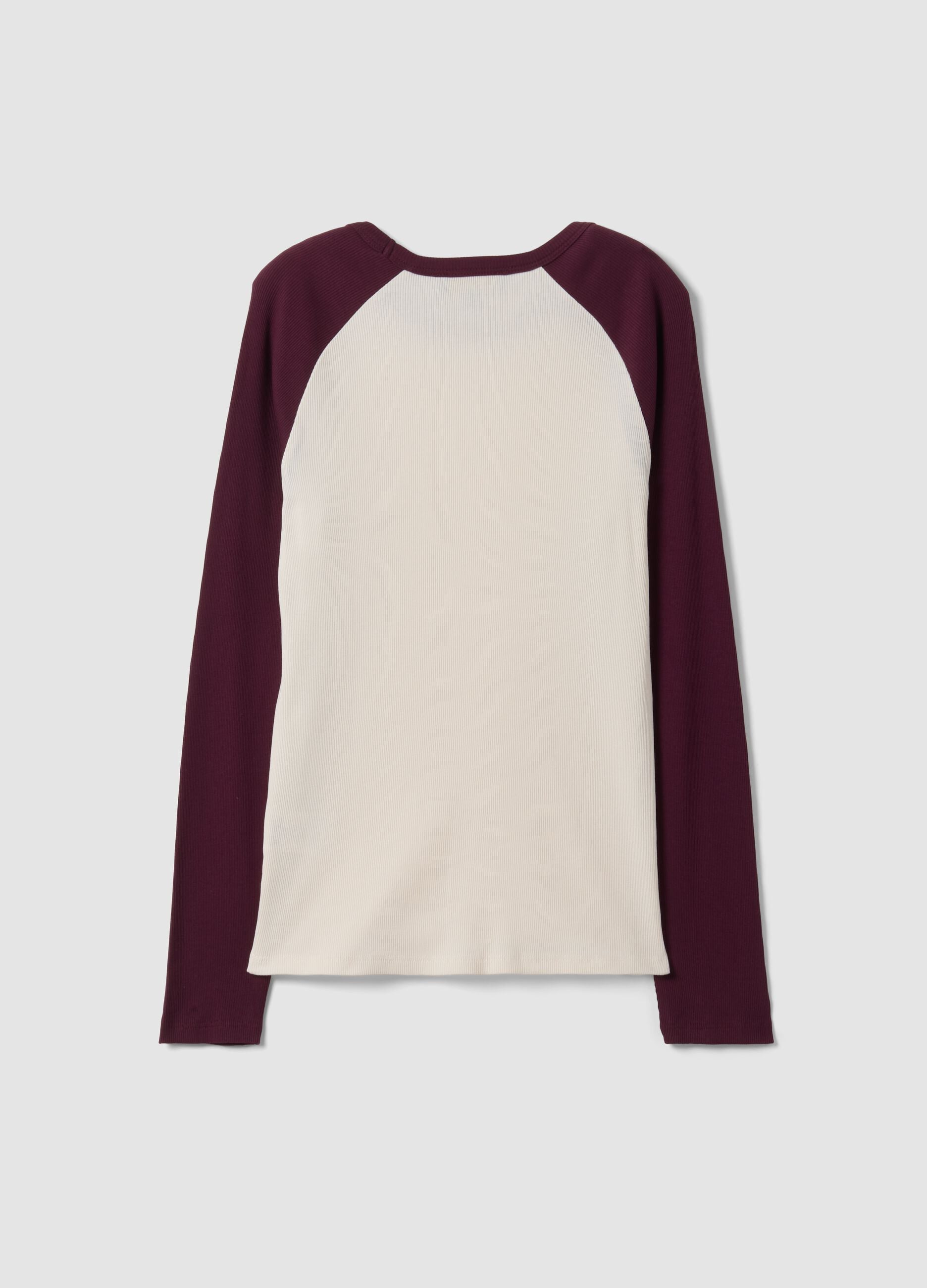 White long-sleeve pure cotton T-shirt