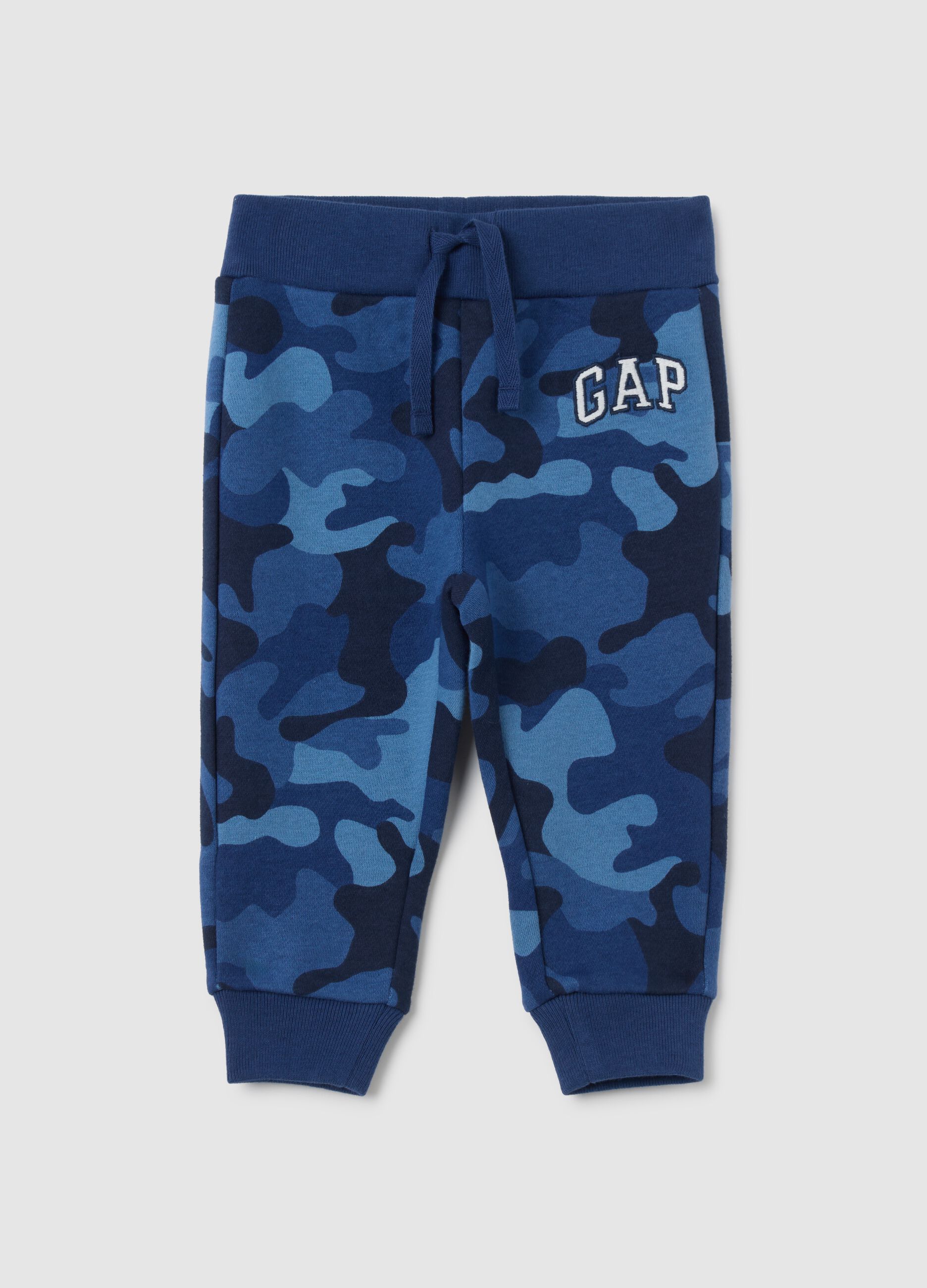 Camo joggers with logo embroidery