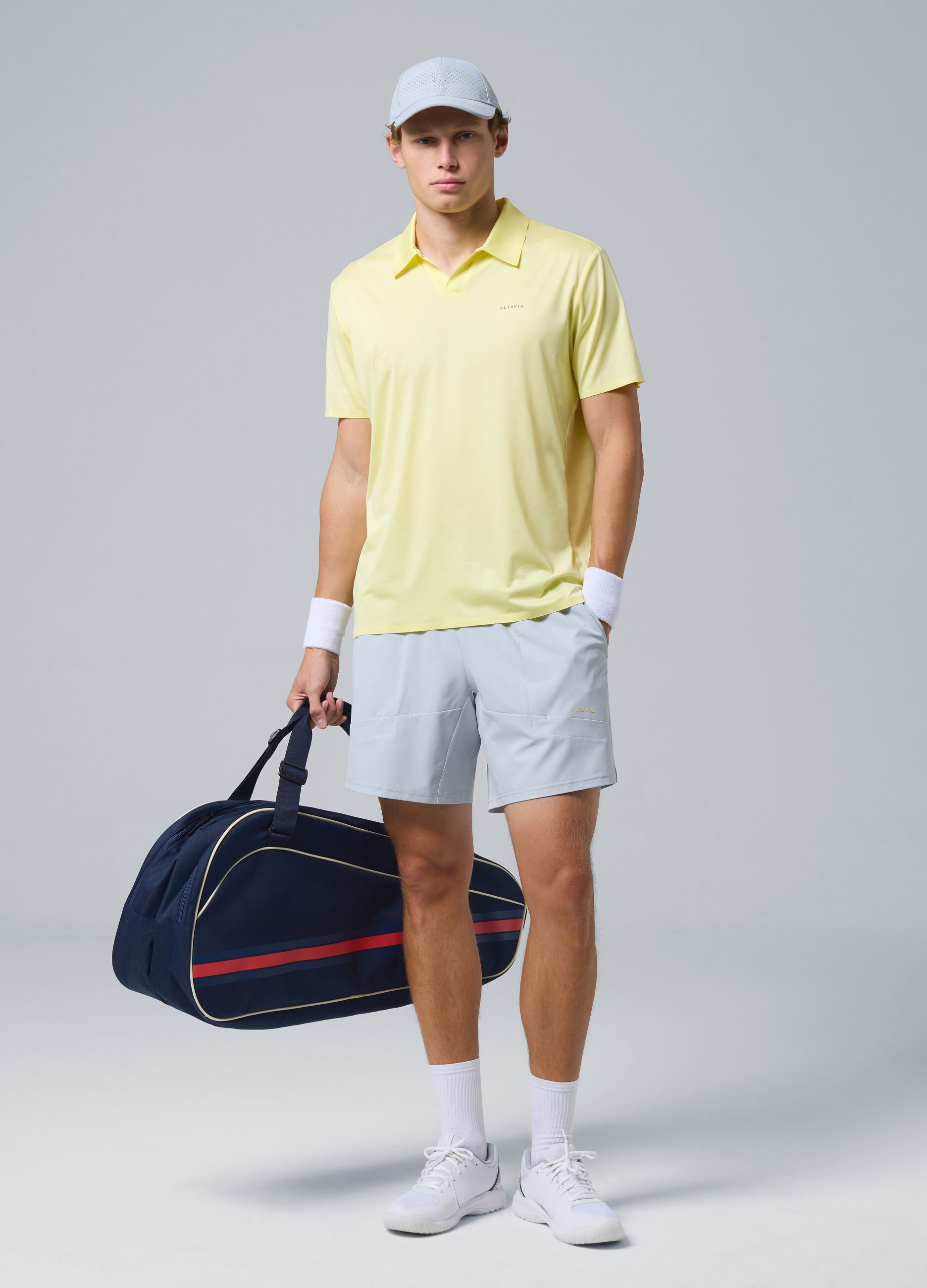 Gelbes ALTAVIA COURT Sport-Poloshirt aus Stretchmaterial