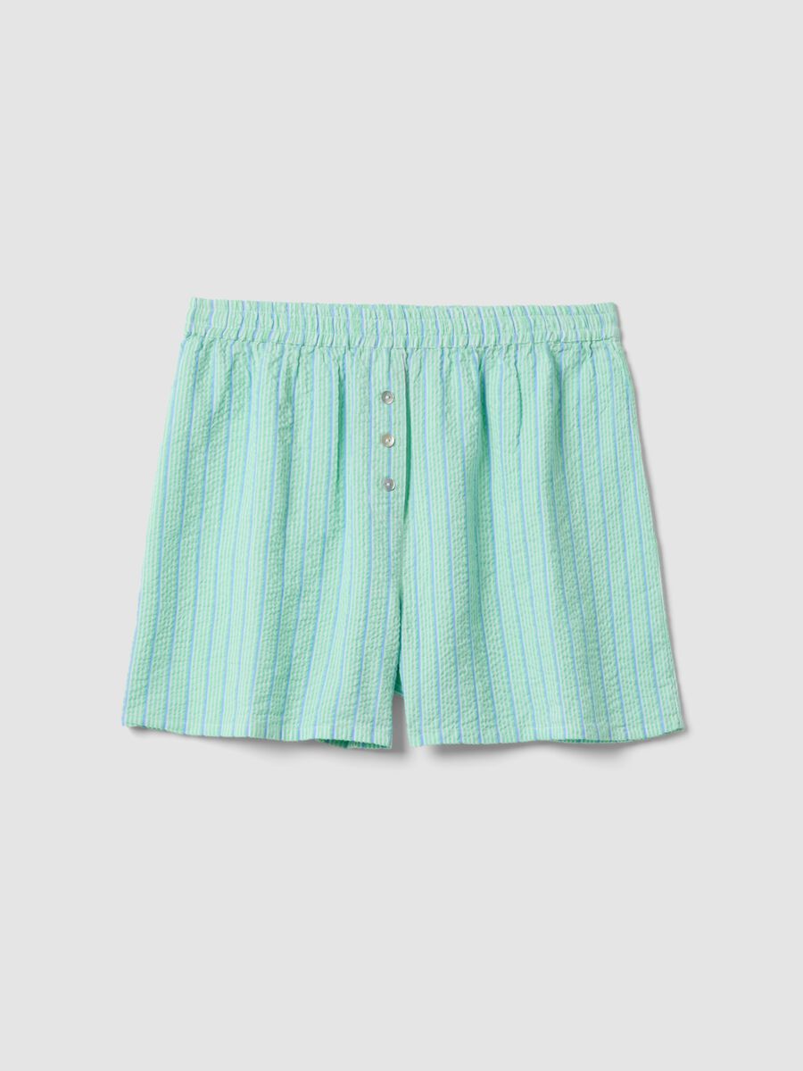Green organic cotton regular-fit short pyjama shorts_4