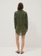 Green cotton-blend kaftan with gold stripes_3