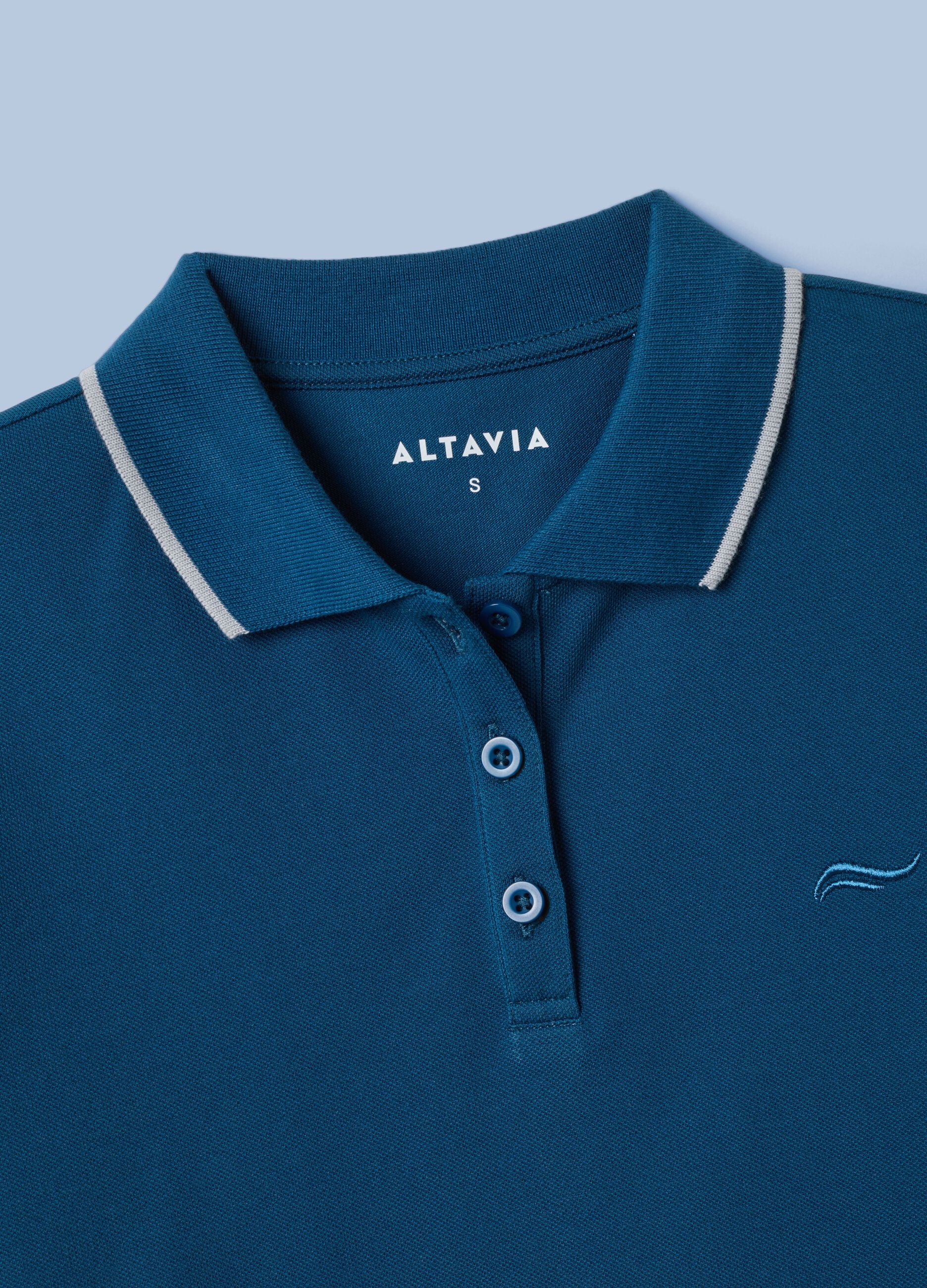 Blaues Poloshirt ALTAVIA SAILING aus Stretch-Baumwolle