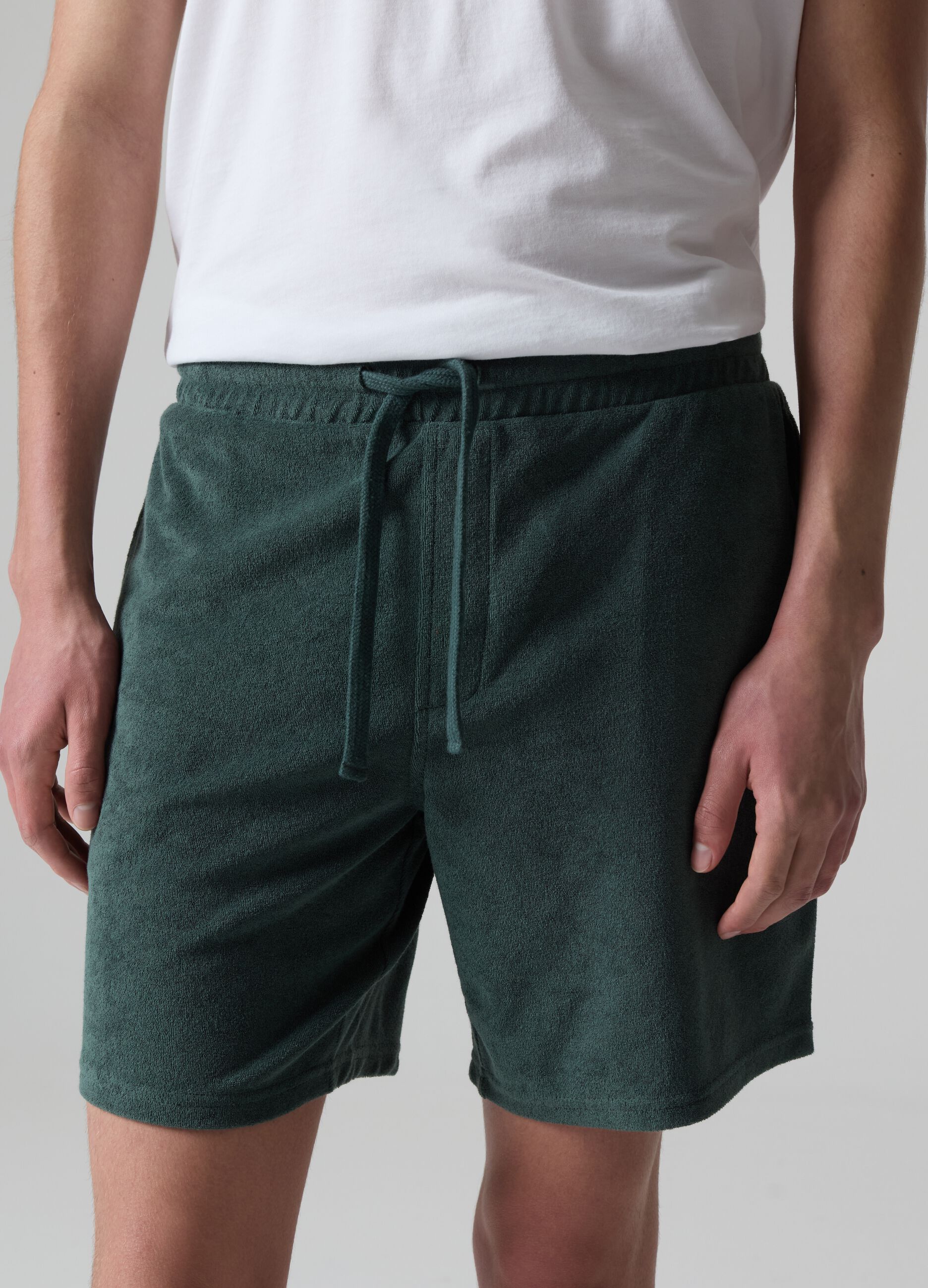 Bermuda joggers in reverse French terry