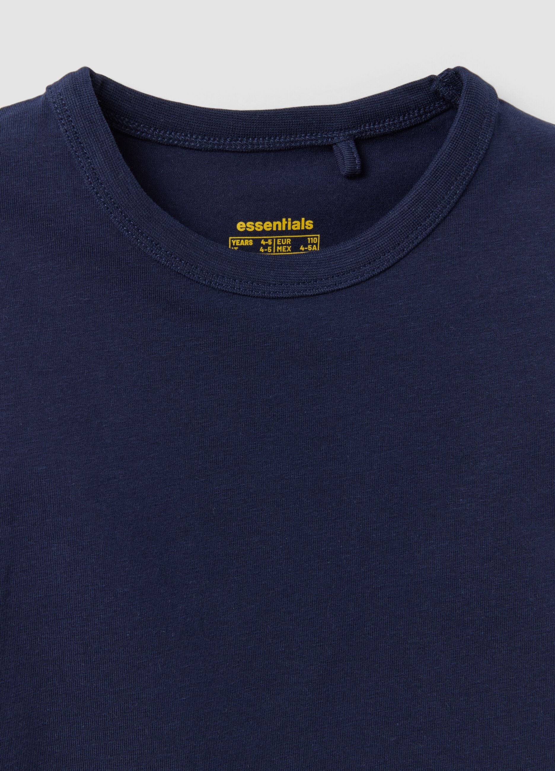 Blaues Langarm-T-Shirt aus Stretch-Baumwolle
