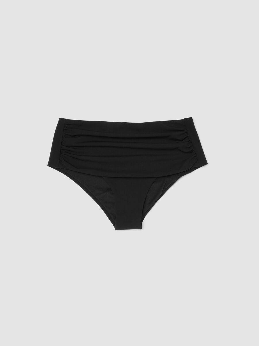 Black high-waisted stretch bikini bottoms with shaping effect_4