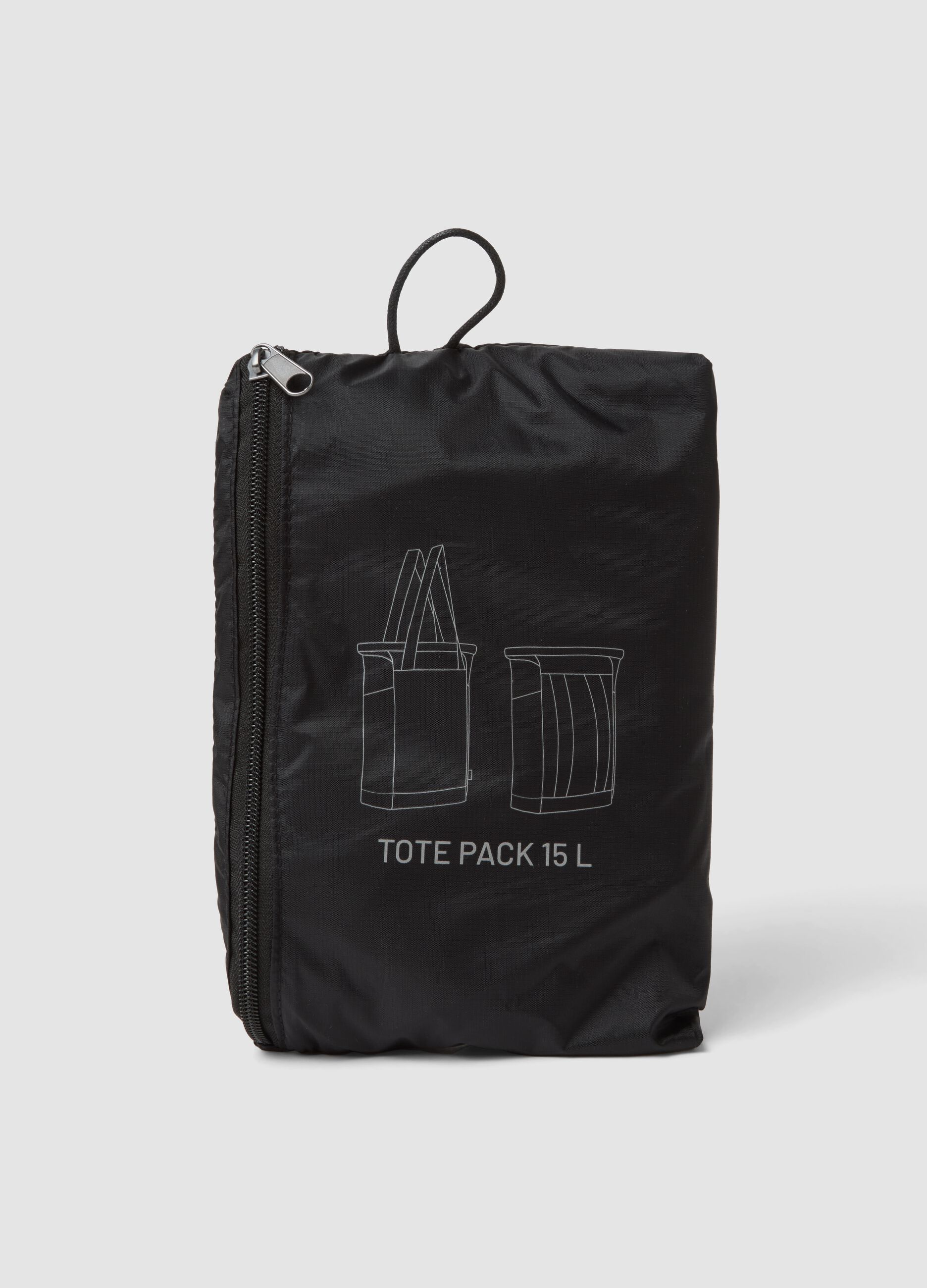 Black foldable sports bag with double handles