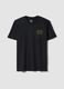 Schwarzes T-Shirt mit Print aus reiner Baumwolle, Regular Fit_4