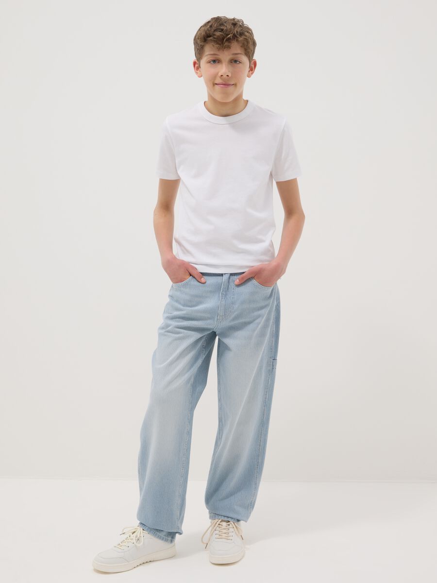 Boy's Blue Pure Cotton Relaxed Fit Jeans_0