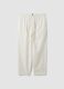 White linen-cotton blend trousers with elasticated waistband_4