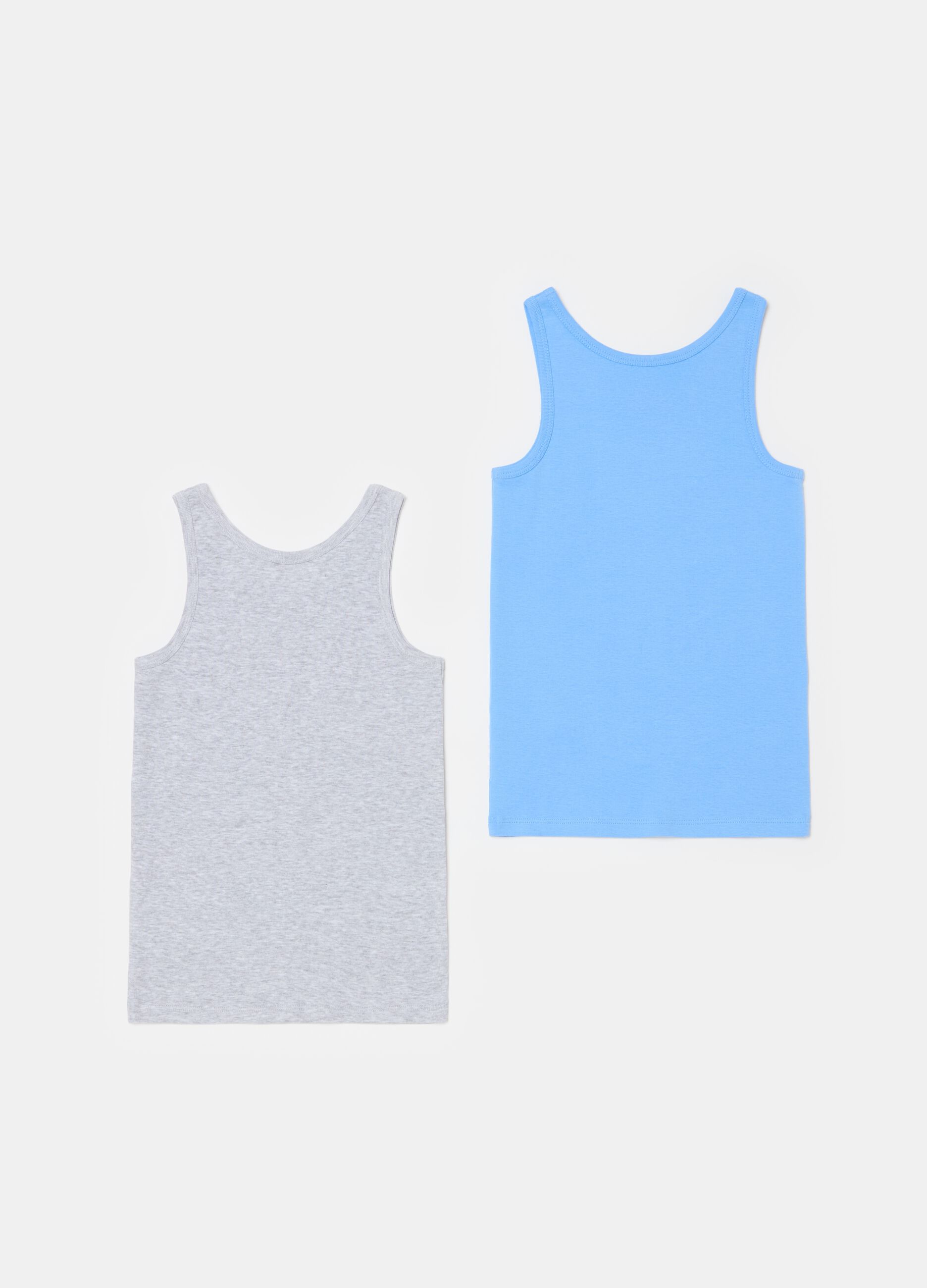 Two-pack racerback vests in organic cotton