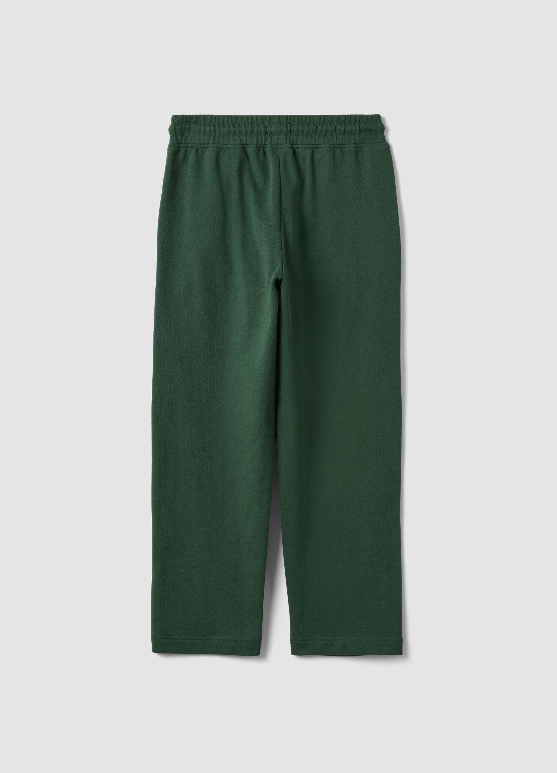 Pantaloni jogger verdi in puro cotone con coulisse