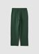 Pantaloni jogger verdi in puro cotone con coulisse_1