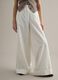 White cotton blend flare trousers with regular waist_2