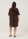 Brown pure cotton shirt dress_3