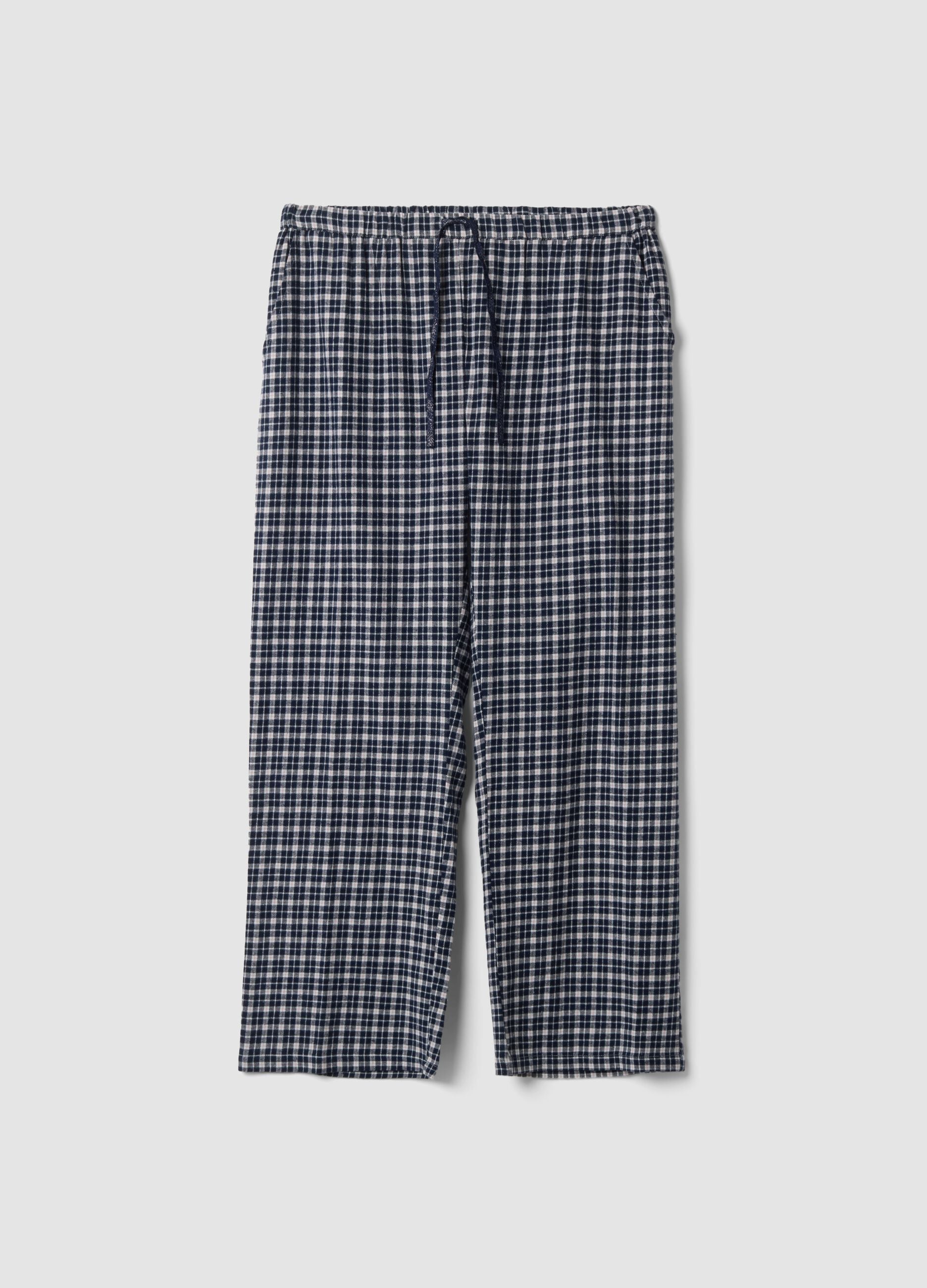Multicolour check organic cotton pyjama trousers