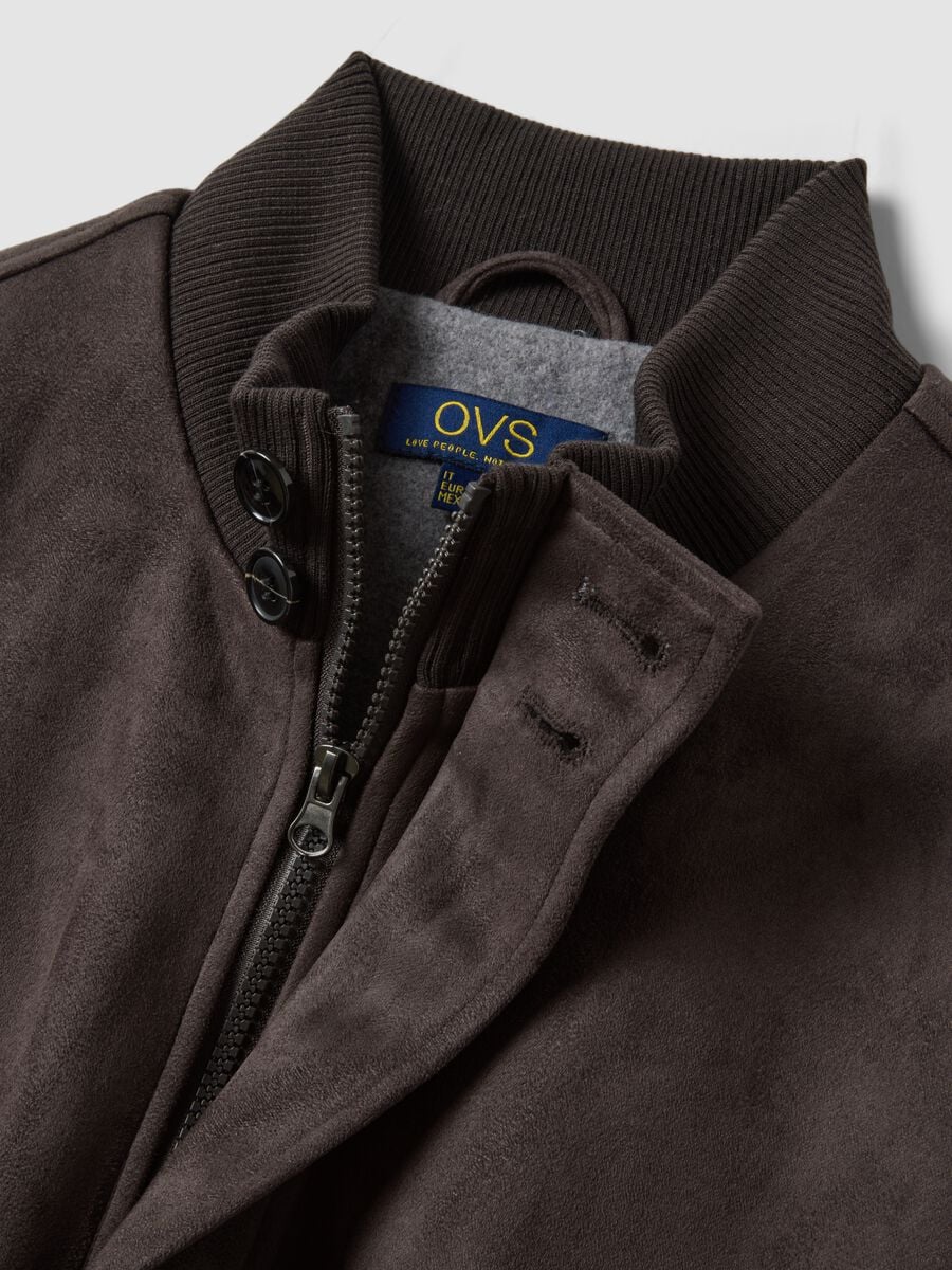 Brown regular-fit jacket with zip_1
